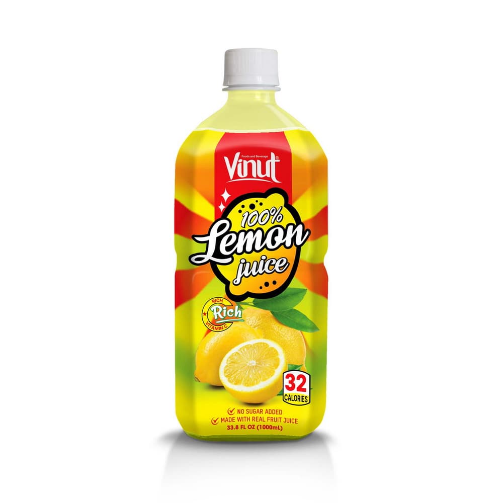 VINUT 100% Citromlé, Hozzáadott cukor nélkül, 33.8 fl oz (1000 mL) PET palack