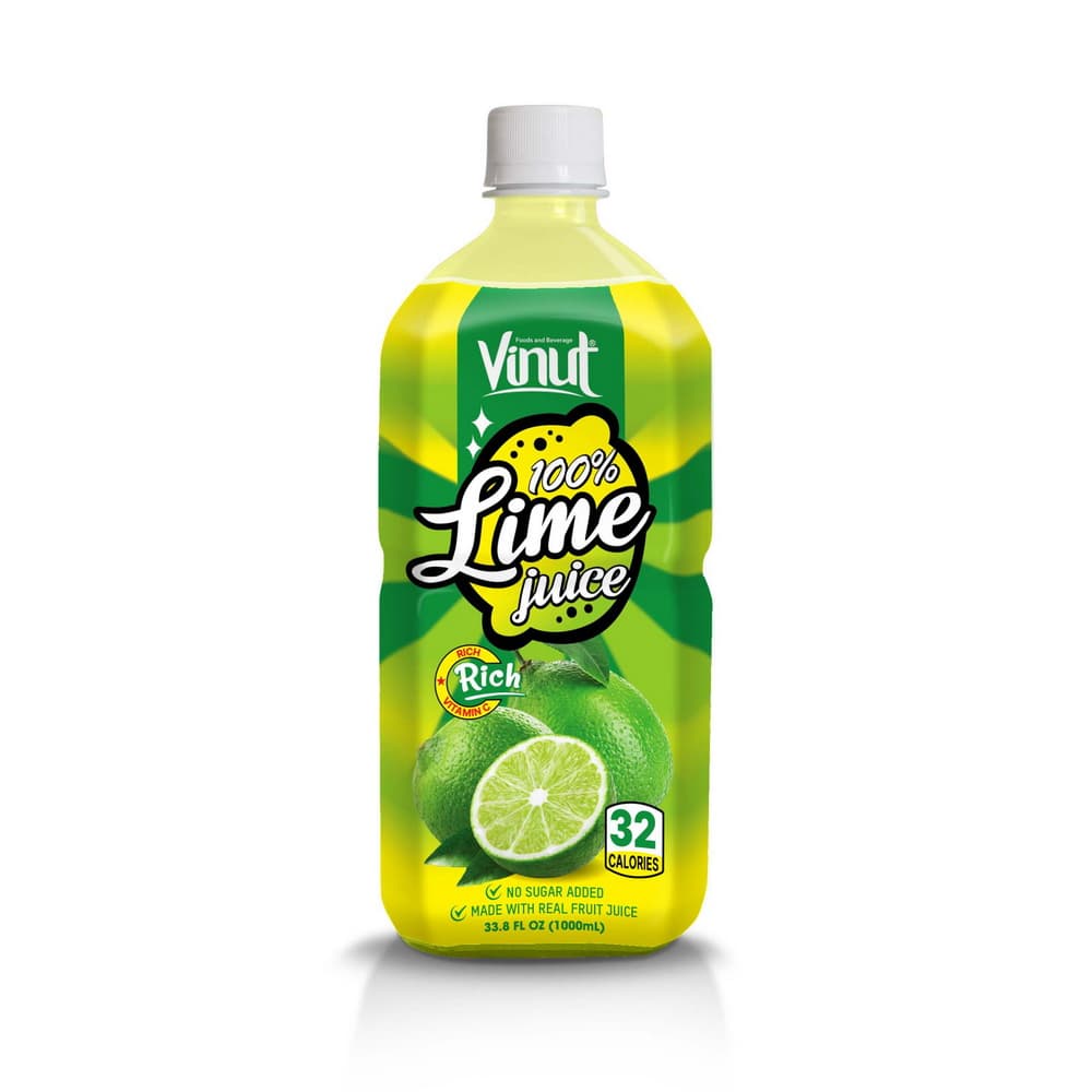 VINUT 100%-os limelé, Hozzáadott cukor nélkül, 33.8 fl oz (1000 mL) PET palack