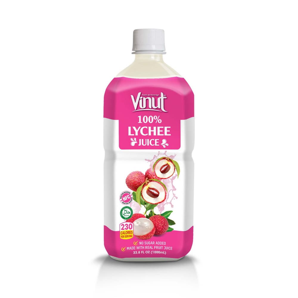 VINUT 100%-os licsilé, Hozzáadott cukor nélkül, 33.8 fl oz (1000 mL) PET palack