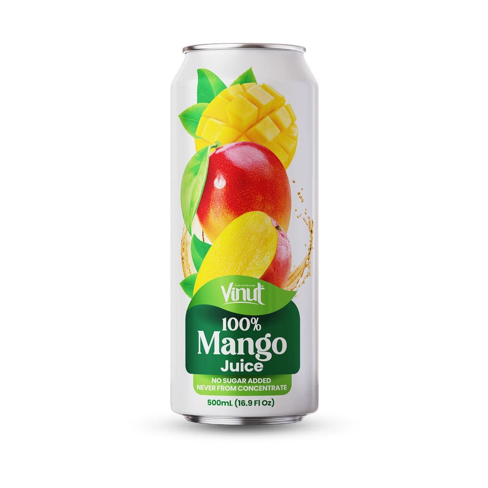 VINUT 100%-os mangólé, hozzáadott cukor nélkül, nem sűrítményből, vékony doboz, 16.9 fl oz 500 mL