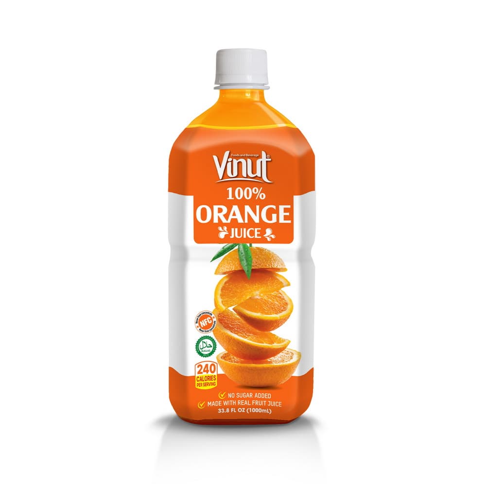 VINUT 100%-os Narancslé, Hozzáadott cukor nélkül, 33.8 fl oz (1,000 mL) PET palack
