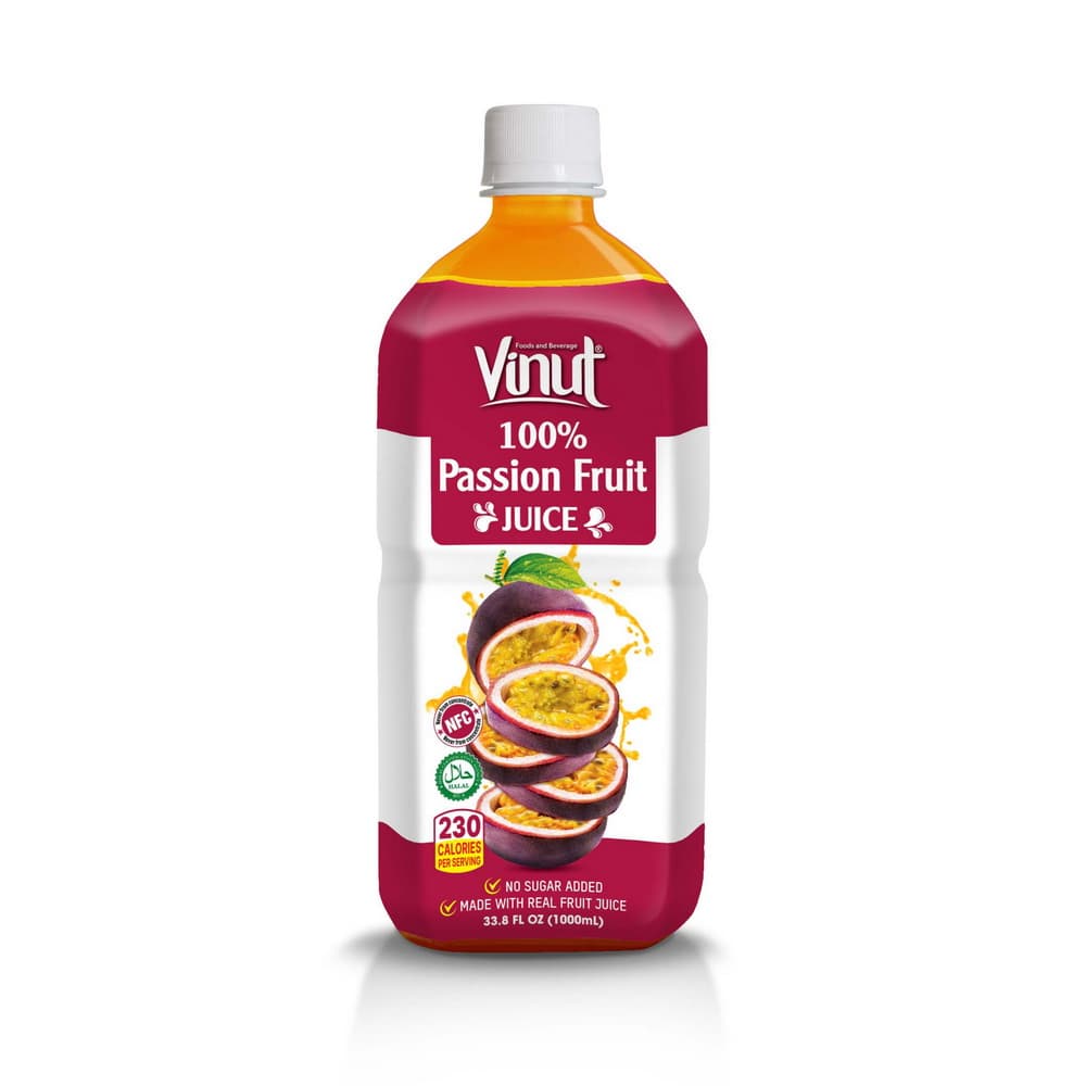 VINUT 100%-os maracujalé, NFC, Hozzáadott cukor nélkül, PET palack, 33.8 fl oz 1000 mL