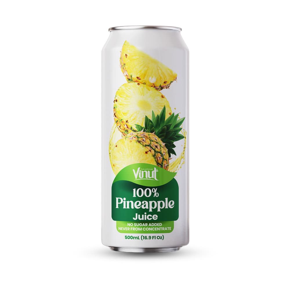 VINUT 100%-os Ananászlé, Hozzáadott cukor nélkül, Nem sűrítményből, 16.9 fl oz 500 mL