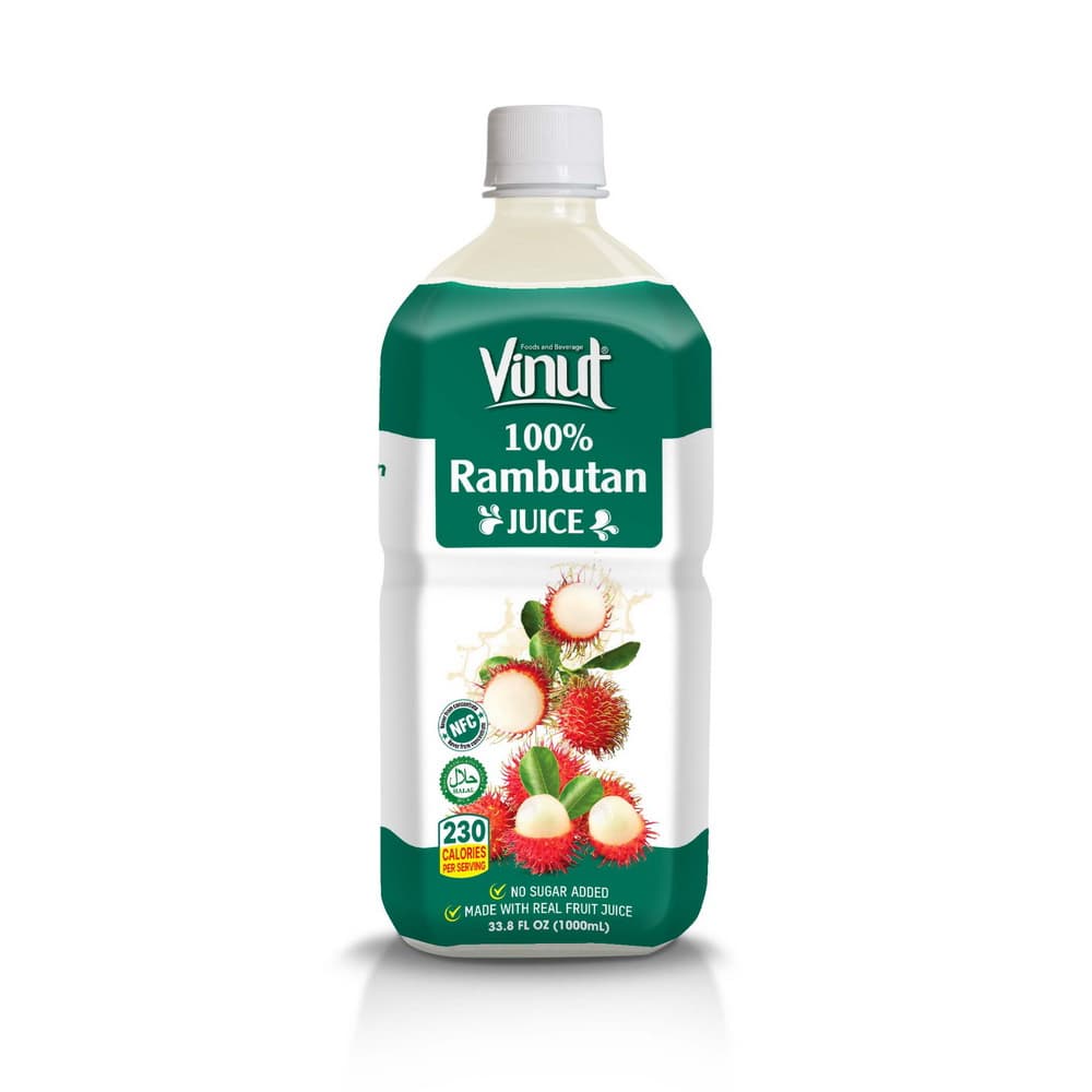 VINUT 100%-os rambutánlé, NFC, Hozzáadott cukor nélkül, PET palack, 33.8 fl oz 1000 mL