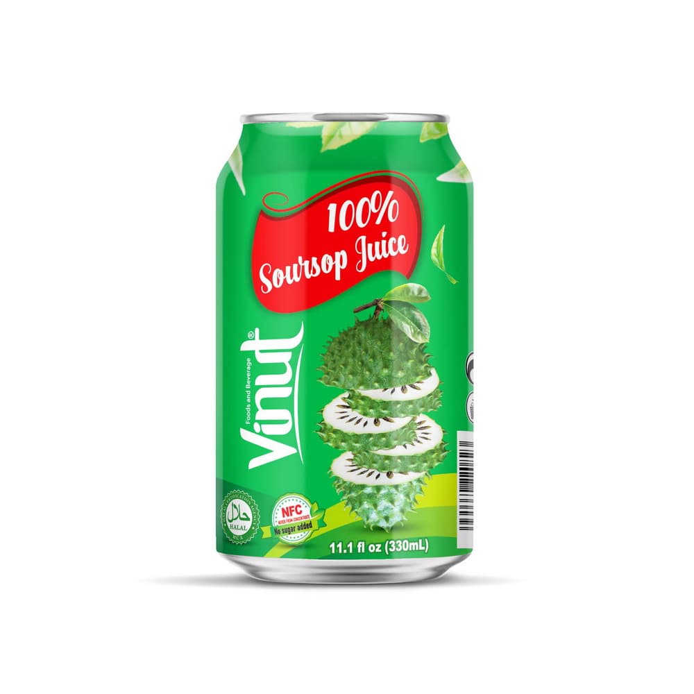 VINUT 100% Soursop lé, NFC, Hozzáadott cukor nélkül, Dobozos, 11.1 fl oz 330 mL