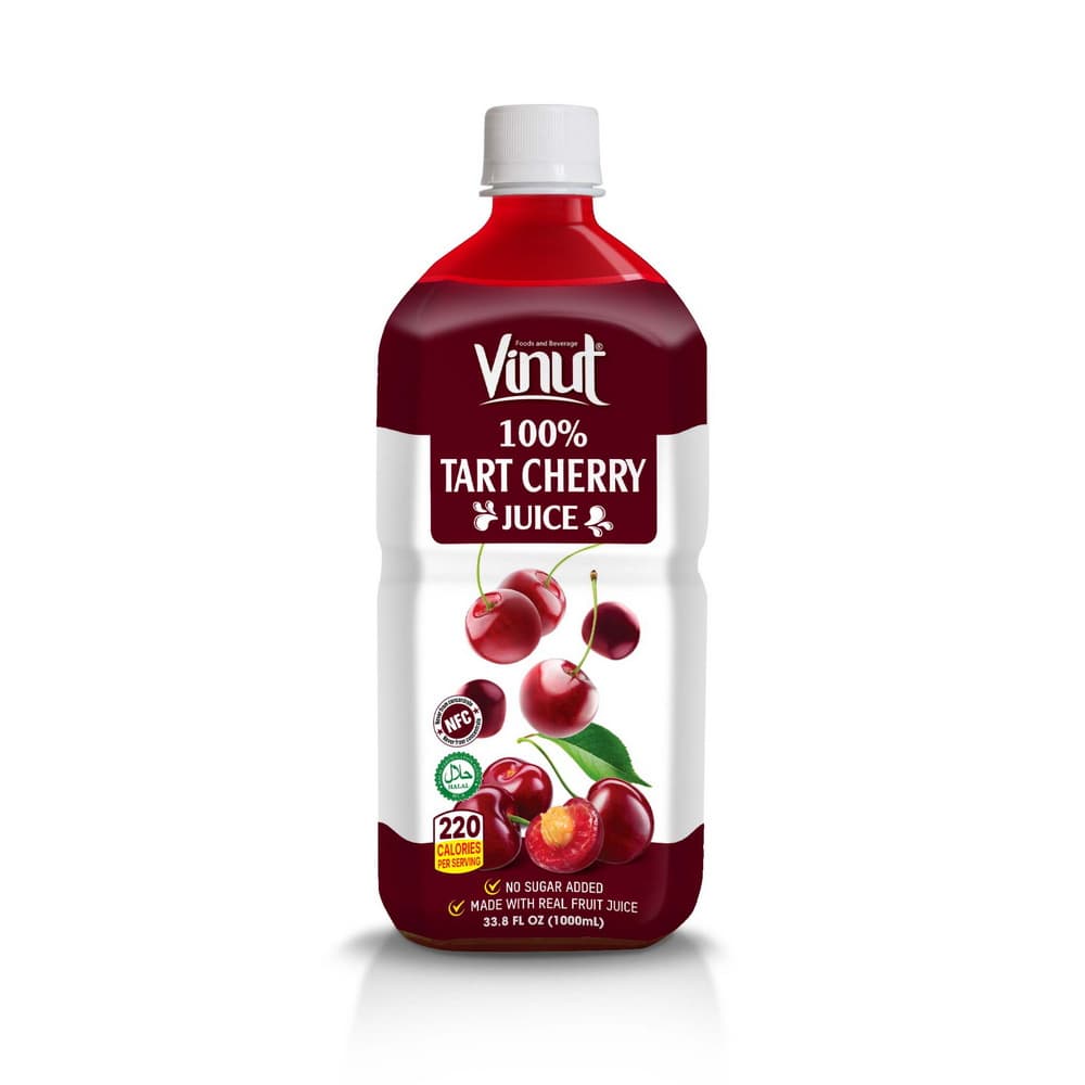 VINUT 100%-os meggylé, NFC, Hozzáadott cukor nélkül, PET palack, 33.8 fl oz 1000 mL