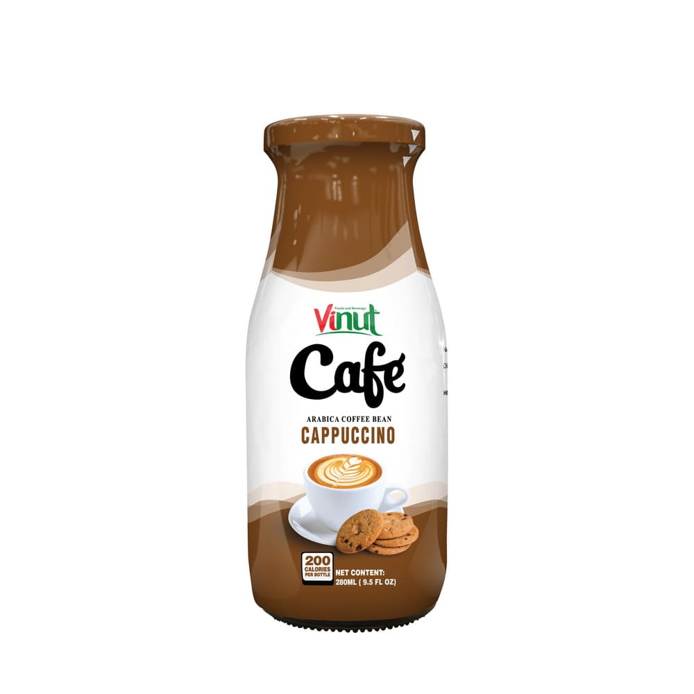 VINUT Café Cappuccino, Arabica kávébabból, palackos, 9.5 fl oz 280 mL
