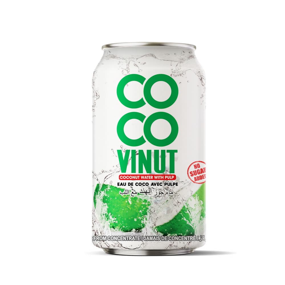 VINUT Kókuszvíz kókuszdarabokkal, Hozzáadott cukor nélkül, 330 mL