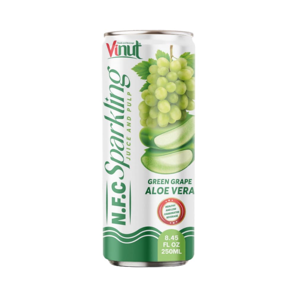 VINUT Zöld szőlős aloe verás N.F.C. szénsavas, rostos gyümölcslé, Vékony doboz, 8.45 fl oz (250 mL)