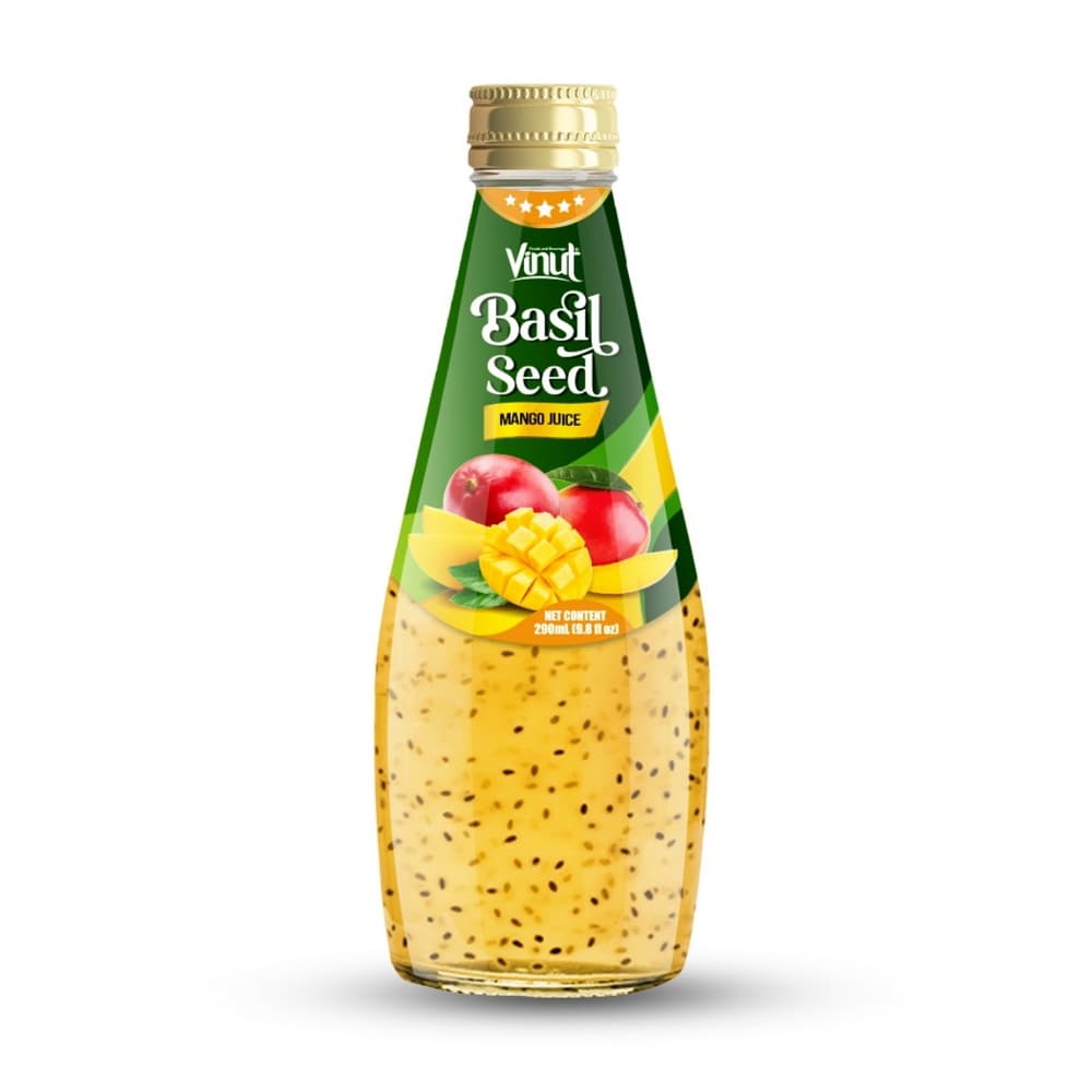 VINUT Mangó ízű bazsalikommagos ital, üvegpalack, 9.8 fl oz (290 mL)