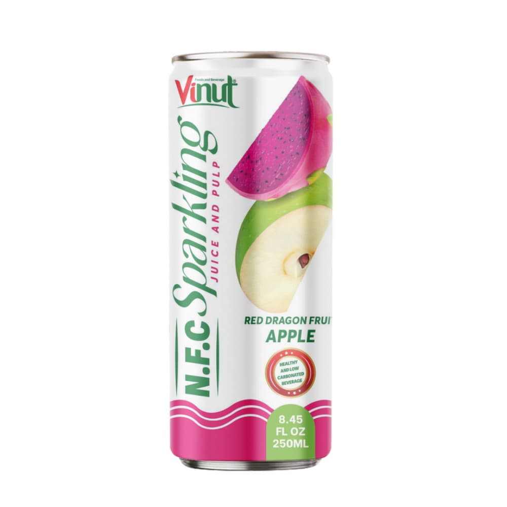 VINUT N.F.C Szénsavas gyümölcslé gyümölcshússal, vörös sárkánygyümölcs-alma, 8.45 fl oz 250 mL