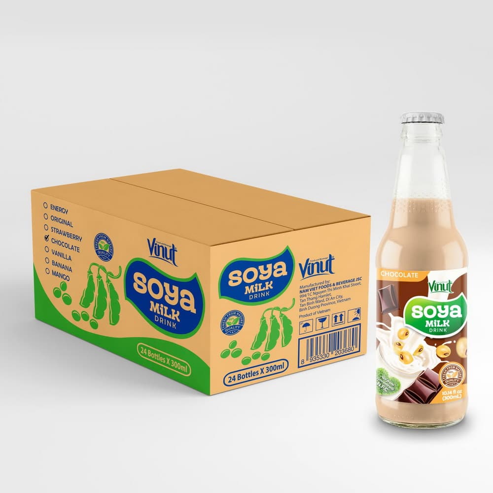 VINUT Csokoládés szójaital, GMO-mentes, 100% tiszta szójababból, 10.14 fl oz (300 mL)
