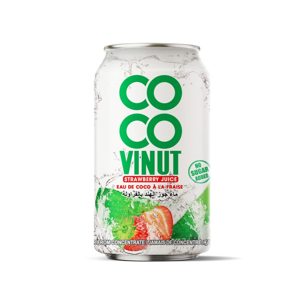 VINUT Kókuszwasser Eperlével, Hozzáadott cukor nélkül, 330 mL